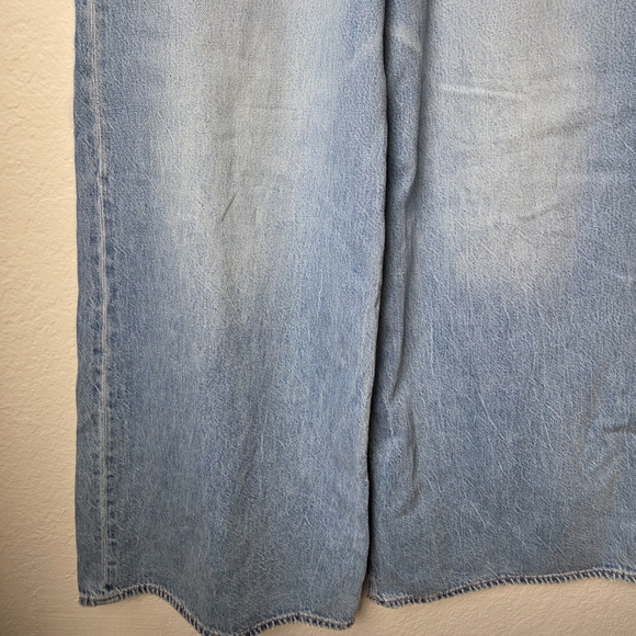 American Eagle Dreamy Drape Super High-Rise Sz 2 Ultra Wide Leg Jeans  Long Blue - Picture 6 of 15